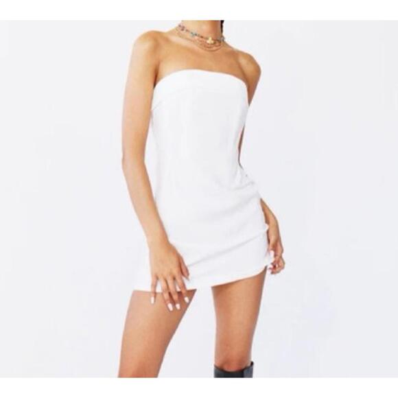 with jean corset dress white NEW With Jéan Chloe Large Corset Dress in White Jean Mini Designer MSRP  $249.00